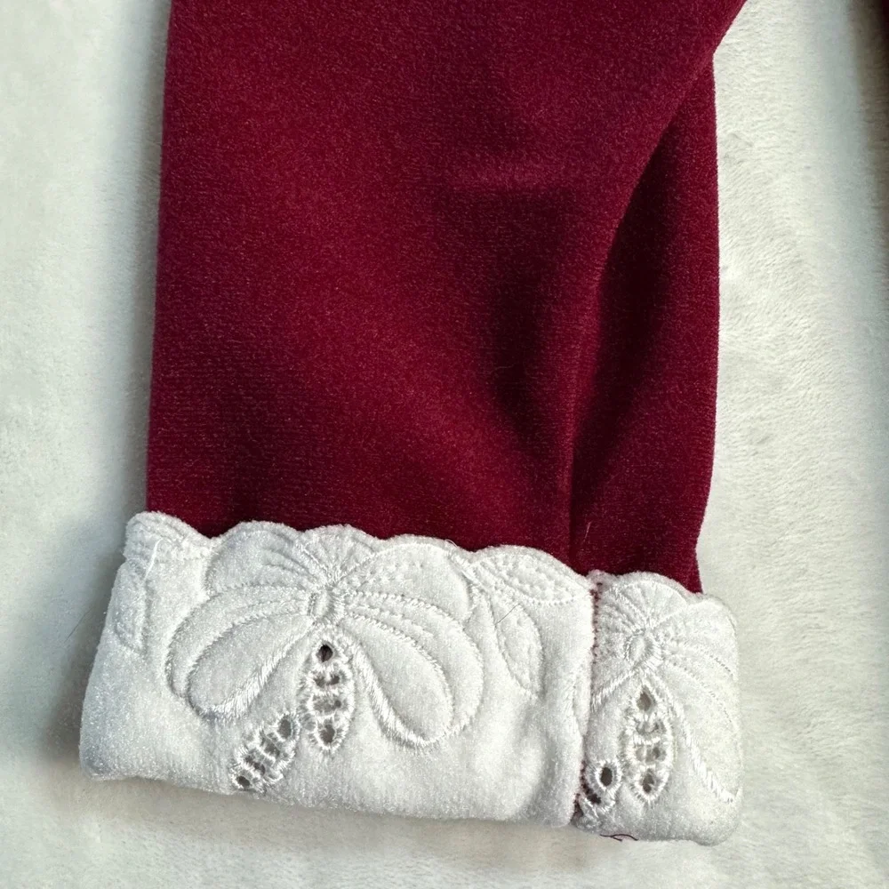 Vintage 70s Vanity Fair Burgundy Maxi Housecoat‎ Robe 1/3 Zip Embroidered Size S